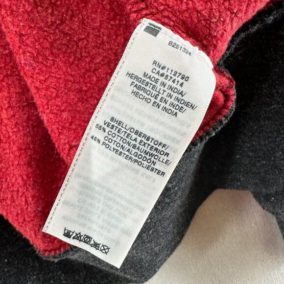 True Religion Hoodie Mens L Colorblock Fleece Full Zip Sweatshirt Red Black - Picture 11 of 14